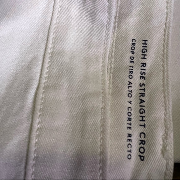 Universal Thread button fly white jeans size 10 high rise straight crop - Picture 3 of 3